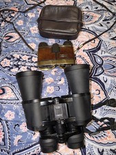 Vintage Tasco Model 180 Binoculars 8x21 24K Gold Plated with Leather Case