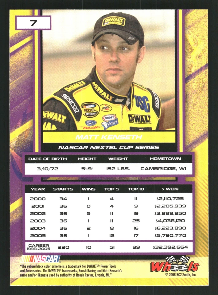 Matt Kenseth 2006 Wheels High Gear #7 Roush Racing - Image 2 of 2