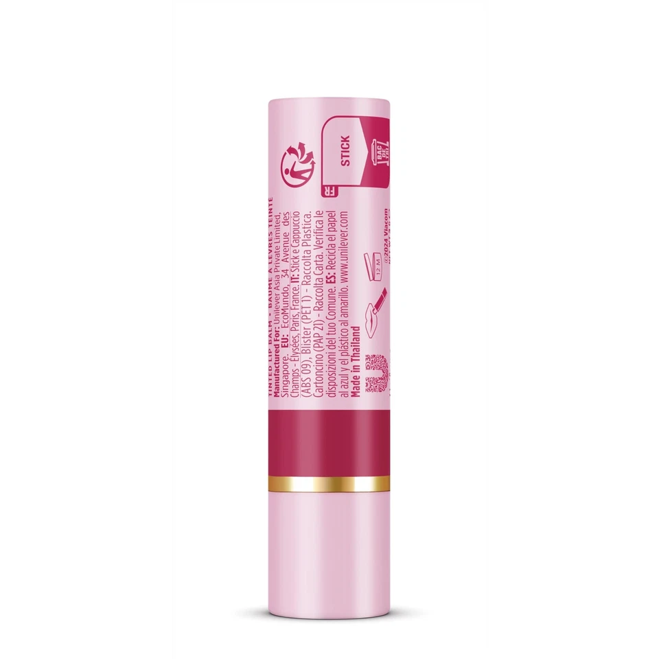 Vaseline LP Lip Balm with Colour Emily Parisian Pink 3g 24-Hour Moisturising ... - Image 4 of 4