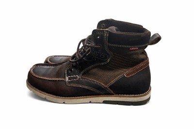 Levi s Men s Leather Work Boots Brown Lace Up Moc Toe Size 10.5 Rugged Casual