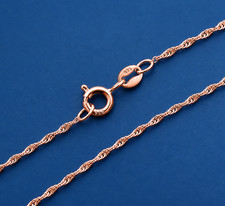Singapur Kette Echt Silber 925 Rose Gold L&auml;nge 45 / 50 / 55 cm Juwelier Qualit&auml;t