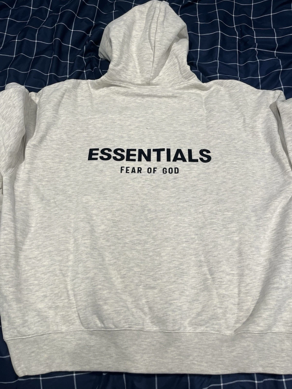 Felpa con cappuccio taglia Large Fear Of God Essentials SS22 farina d'avena leggera nuova etichette autentica