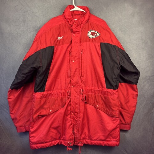 Reebok Pro Line Kansas City Chiefs Quilted Puffer Jacket Vintage 90s Men's Large
