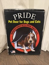 PRIDE Pet Door For   Dogs  Cats   /White/ Size Medium MD 400 Equipment/Flaps
