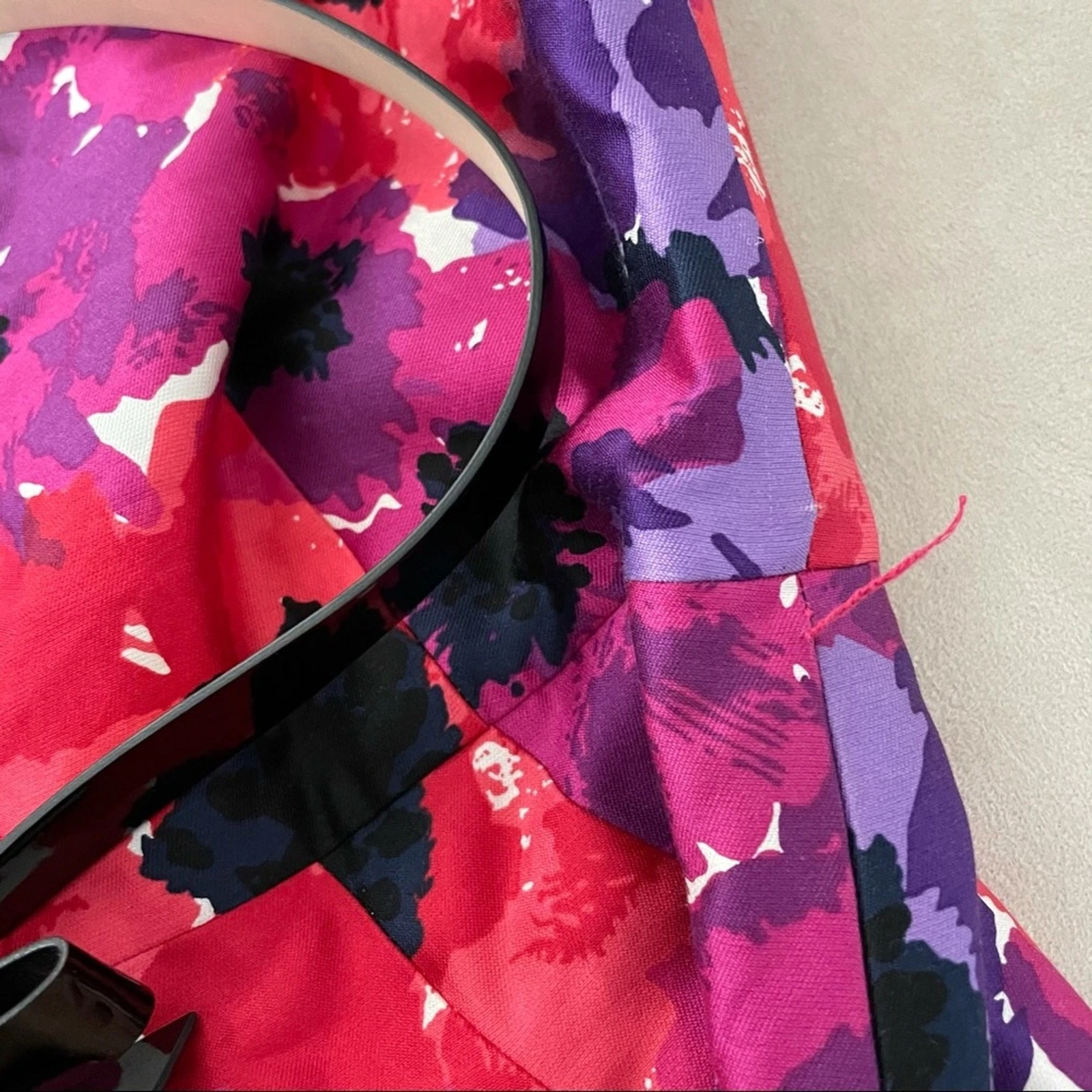 Abito Kate Spade Josie seta tubino floreale nero cintura fiocco taglia 2 tasca senza maniche