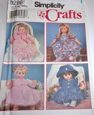 Vtg Simplicity Pattern 9286 Design Your Own 12-22'' Baby Doll Dress Clothes Uncut