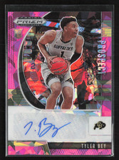 Tyler Bey 2020-21 Signed Panini Prizm Pink Ice Draft Picks Prospect Card #PA-TB