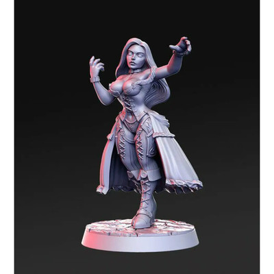 1/24 75mm 3D Print Model Kit Beautiful Girl Woman Traveler Unpainted