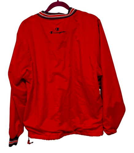 Champion Bruins Jersey Nylon Windbreaker Pullover V-Neck Orange Size Small - Picture 3 of 6