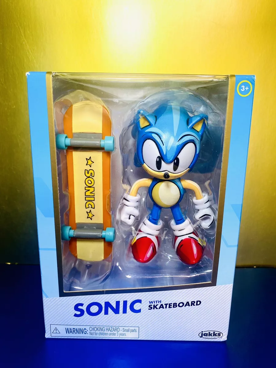 2022 JAKKS Gold Sonic the Hedgehog Action Figure - CLASSIC SONIC with  Skateboard