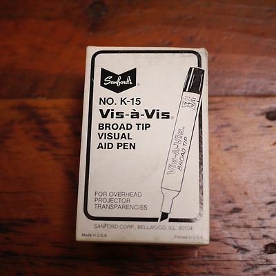 Box Lot 12 NEW Vtg Sanford VIS A VIS Broad Tip BLUE Overhead Projector PENS