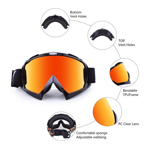 Motorcycle Goggles for Men Women Motocross Goggles Dirtbike Goggles ATV Goggl... - Picture 3 of 6