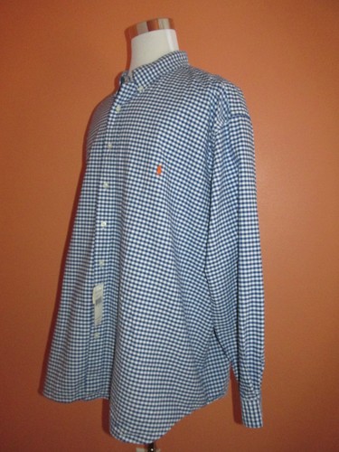New Ralph Lauren Size 4XB Blue Check Classic Fit Oxford Dress Shirt - Picture 4 of 10