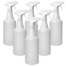 32oz. Plastic Trigger Spray Bottles Chemical Resistant Heavy Duty Commercial 6pk