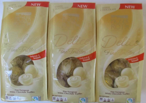 3 BAGS MOSER ROTH DELICE EUROPEAN WHITE CHOCOLATE TRUFFLES 4.9-OZ BAG