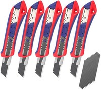 Workpro 5 StüCk Cuttermesser Set 18Mm Mit 20 Ersatzklingen Aus SK5, Profi