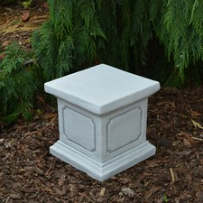 Sockel 20 x 20 cm Podest Steinsäule 20 cm 13 kg Grau Weißbeton frostsicher