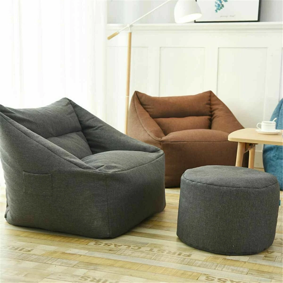 Bean Bag Armchair Sofa Cover Puff Gigantic Chair Seat Without Filler Waterproof