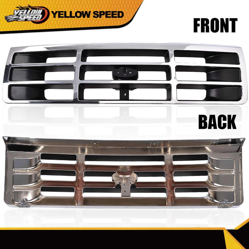 Apto para 92-96 Ford F150 F250 Bronco 1992-1996 parrilla faro puerta cromo 3 piezas Foto 3 de 4