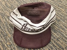 Vintage HERSHEY'S MILK CHOCOLATE Snapback Cap Brown Hat Mesh Top Made In USA