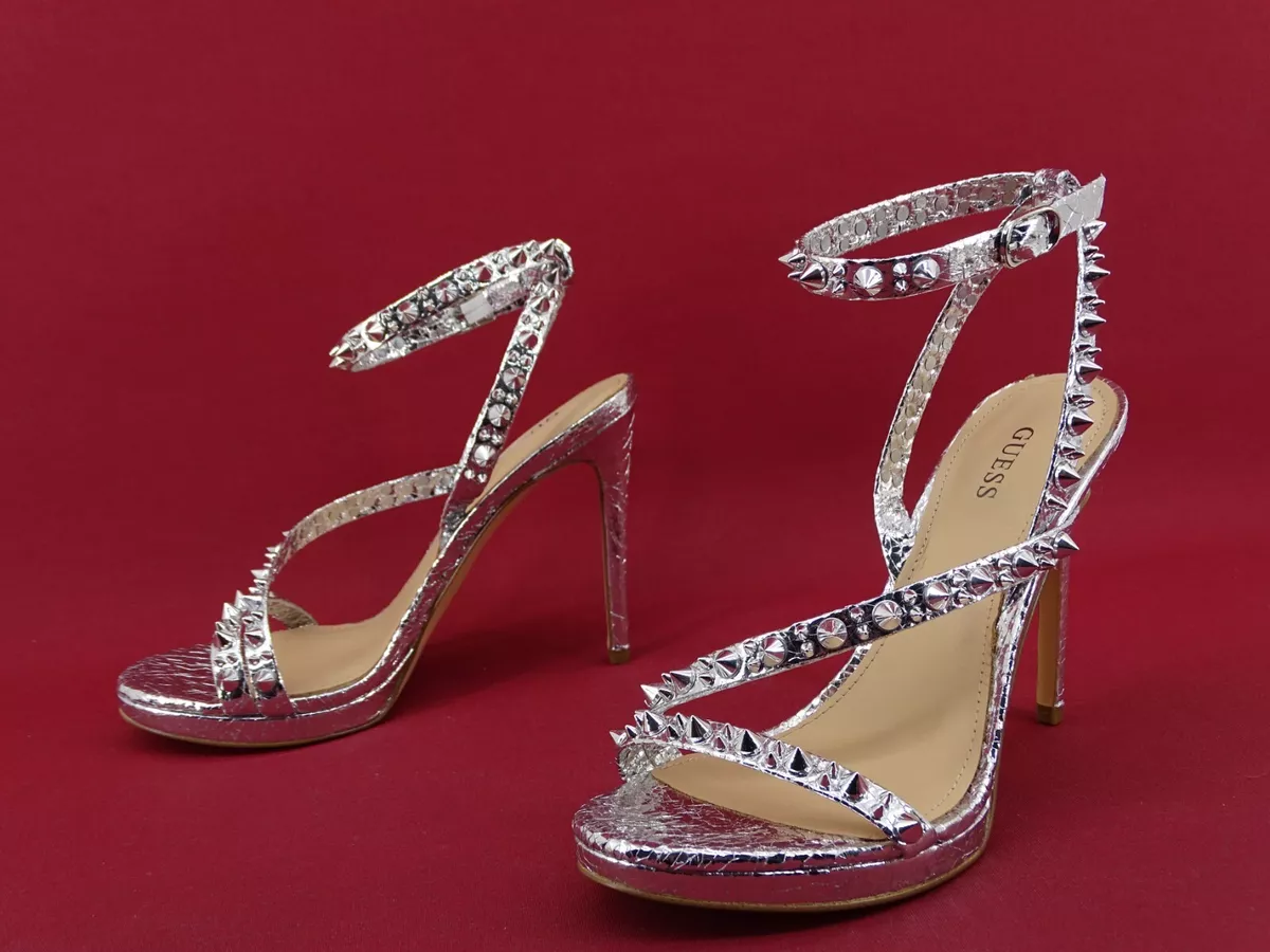 Guess KAIHA High Heel Sandalen Sandaletten Damenschuhe Silber Gr