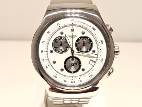 RETRO RARE BIG 47mm SPORT RACING MEN'S CHRONOGRAPH QUARTZ WATCH "SWATCH" IRONY