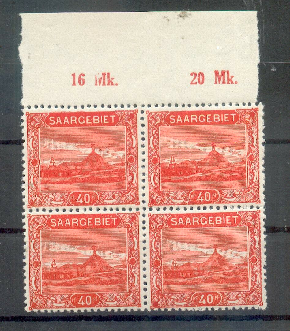 Saar 59 ORM+MK Four Block** MNH Post Fresh (72320)