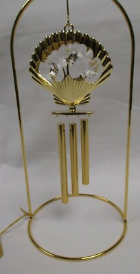 KG & C Crystal Temptations Swarovski  SHELL Ornament WIND CHIME 24k Gold Plated
