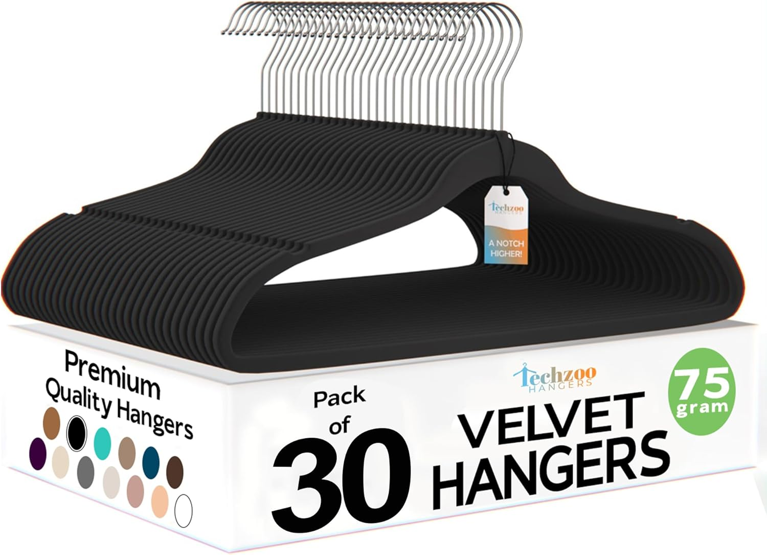 Premium Velvet Hangers 30 Pack, Non-Slip Space-Saving Felt Suit Hangers-image