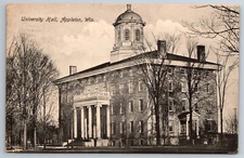 Vintage Postcard WI Appleton University Hall Street View c1909 -*4167