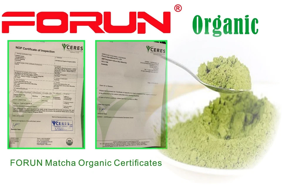 Matcha orgánico FORUN grado A, té verde en polvo 400 g - 100 % puro Foto 4 de 4