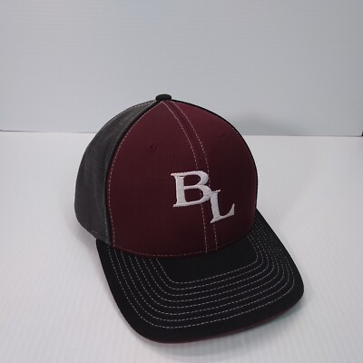 BL 25 Red Black Gray Baseball Cap Hat Fitted Size Small / Medium