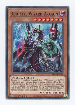 Yugioh Odd-Eyes Wizard Dragon LDS3-EN131 Common 1st x3 Play Set NM