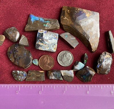 Boulder Opal Australia Queensland Lapidary/Specimens Lot 30 Pieces Priced/Ounce