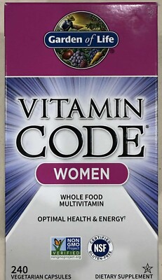 Garden Of Life Vitamin Code Women Multivitamin 240ct Exp09/2025+ New Fast Shipp