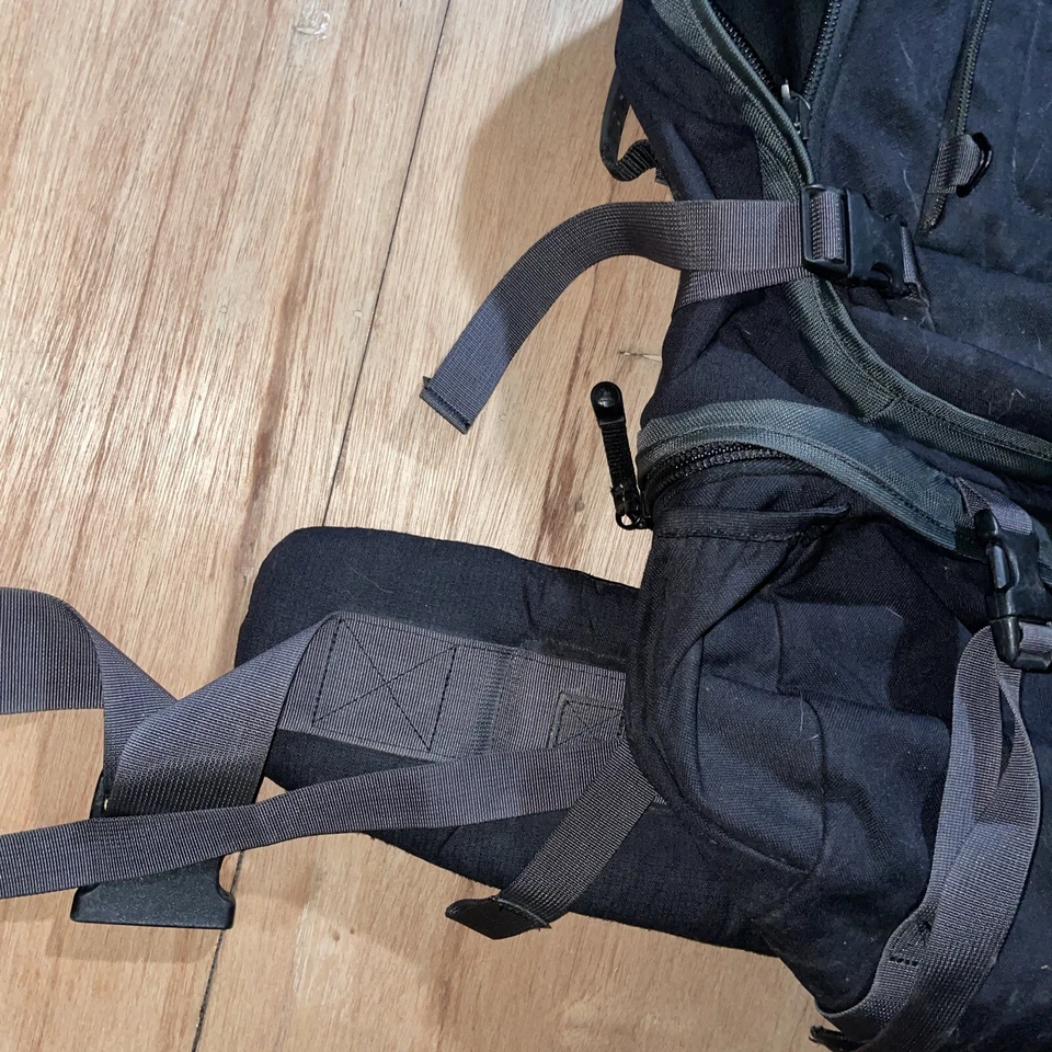 Equipamento de viagem vintage Eagle Creek bagagem preta mochila caminhada acampamento costas duras - Imagem 4 de 4