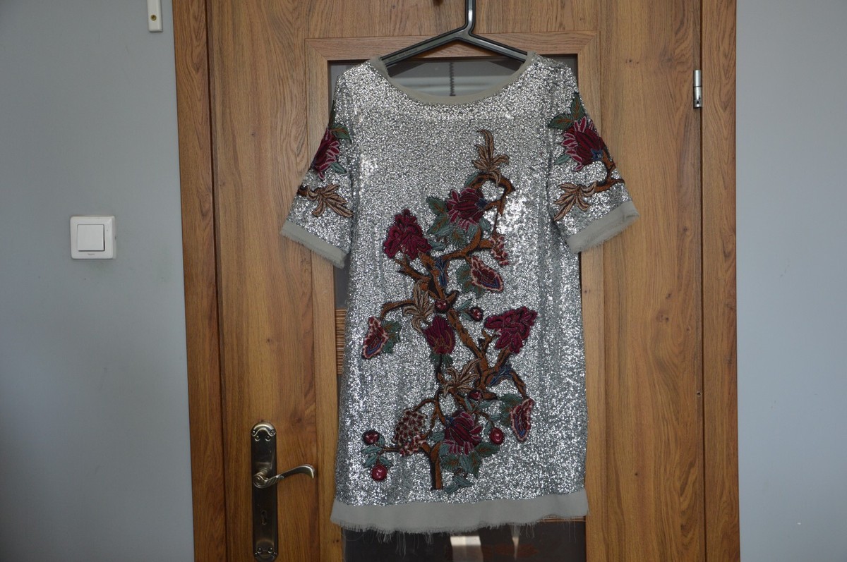 zara silver sequin embroidered dress Peony Embroidered Stretch Cotton Full Dress – Lela Rose
