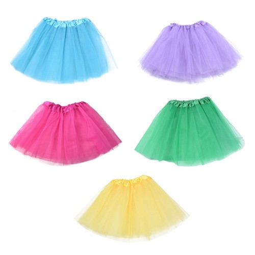 5 Pcs/set Kids Tutus 3 Layered Tulle Tutu Skirt Dress Girls Tutus Skirt - Picture 5 of 12