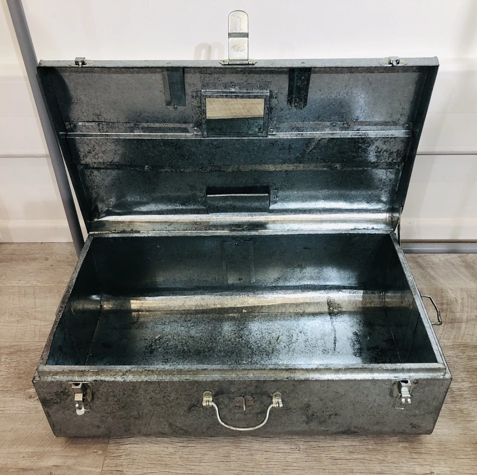 Diseño UTILERÍA Plateado Tronco de Almacenamiento Metálico Tronco Mundial Correo Gratis del Reino Unido Foto 4 de 4