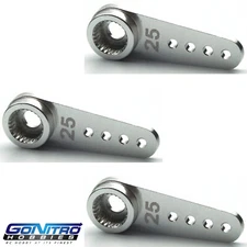 Go Nitro Hobbies 25T Small Aluminum One Way Servo Arm 3 Silver Futaba / Savox