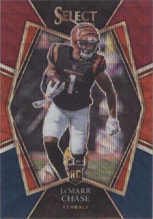 2021 Panini Select - Premier Level Tri-Color Prizm #147 Ja'Marr Chase /199 (RC)