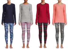 CUDDL DUDS 2 pc Set Womens S-2X ClimateRight Top Legging Pajama Base Layer