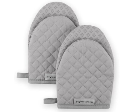 KitchenAid Asteroid Mini Oven Mitt, 5.5''x8'', Grey 2 Count