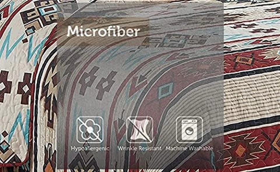 Rugs 4 Less Rustic Striped Southwestern Quilt Stitched Western Bedspread - Image 3 of 4