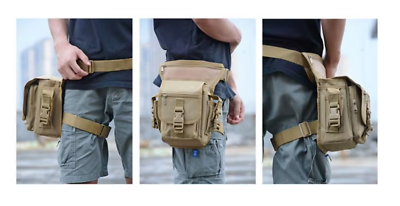 Sac Outdoor Polyester 1000D MUCHER Sac Tactique Molle Banane - 3 Crochets | EDC Outdoor Randonnée Chasse Sac Banane Edc