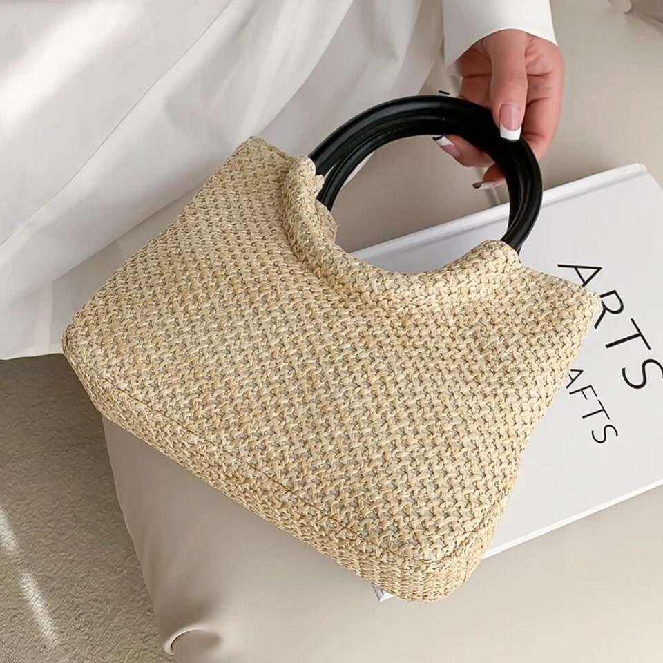 Straw Top Beach Totes Handbags Straw Plaited Article Shoulder Bags eBay