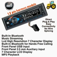Kioti Tractor 12 Pin Plug & Play Radio AM FM Bluetooth NX RX DK CK Series Cab