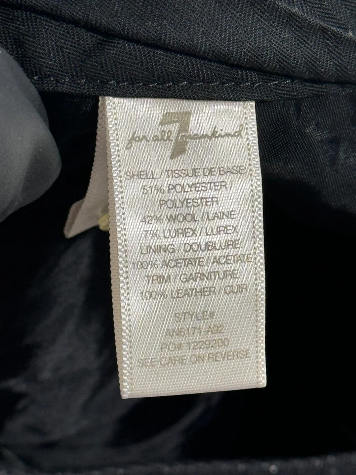 Pantalones cortos informales chinos 7 For All Mankind para mujer 27 negros mezcla de lana con puños Foto 3 de 4