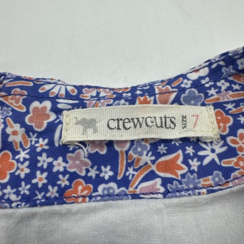 Crewcuts by J. Crew Girls Blue/orange Floral Print Long Sleeve Mini Dress Sz 7 - Picture 20 of 20