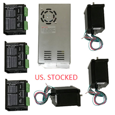 US Shipping 3 Axis CNC Kit 425oz.in Nema 23 Stepper Motor & KL-5042E ...